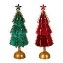 13" Metal Beaded Christmas Tree Table Decor,phl380