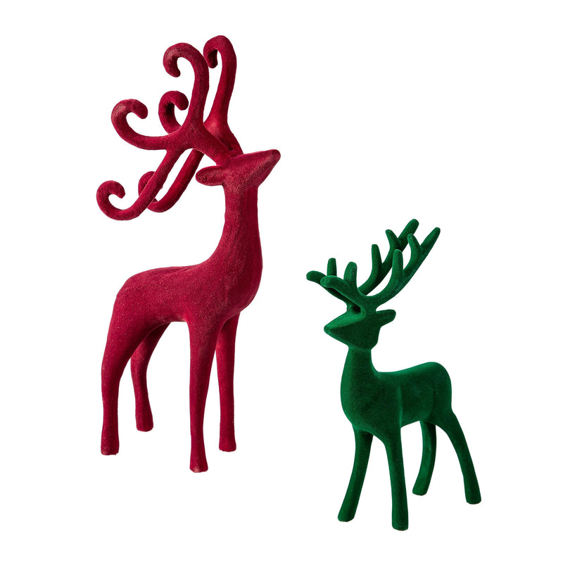Flocked Deer Table Decor,phl386