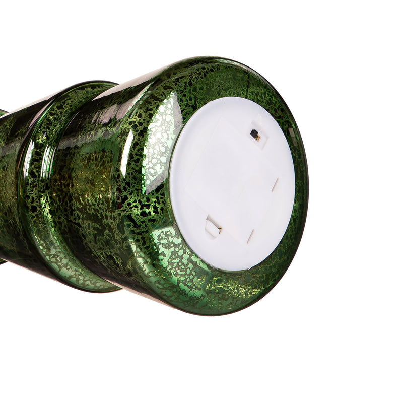 LED Colored Glass Tree Table Decor Set, Green and Red,phl395