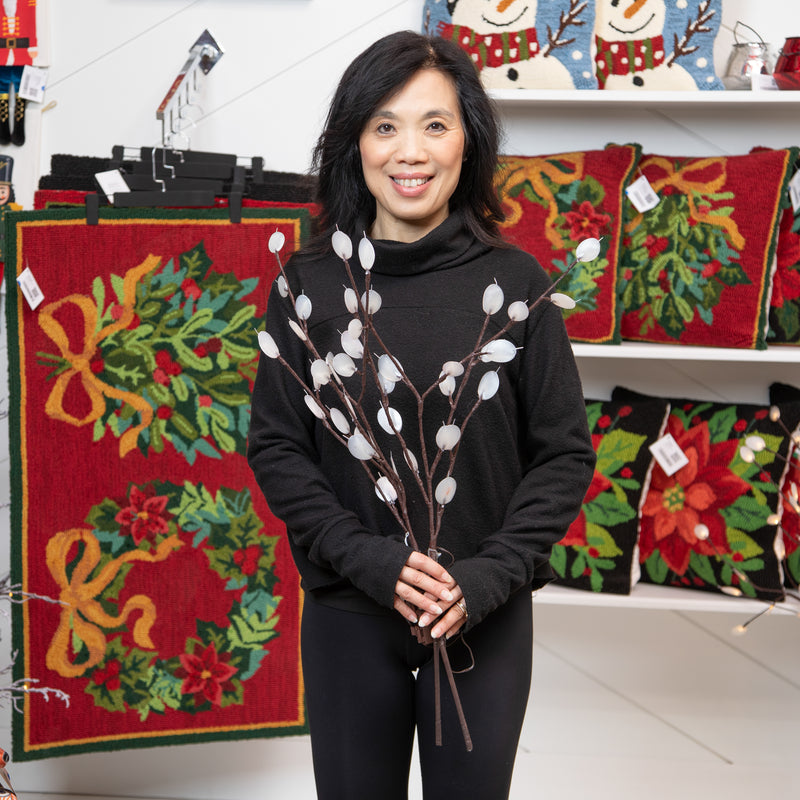 Indoor/Outdoor LED Silver Dollar Branch, Set of 2,phl412