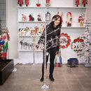 Indoor/Outdoor Lighted LED Silver Acrylic Beaded Tree 6',phl424