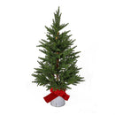 3' Lighted Tree in Galvanized Bucket and Bow