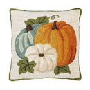 Indoor/Outdoor Shaped Pumpkins Hooked Polypropylene Throw Pillow 18"x18"