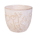 VivaStyle Planter, Ceramic Embossed Bloom, 5"H