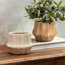 VivaStyle Planter, Ceramic Golden Flute, 5"H, Asst of 2