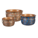 What She Shed Planter, Metal Embossed Planter with Handles, Nested Set of 3