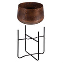 Petal & Plow Planter, Embossed Metal Sunflower with Stand, Set of 2