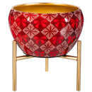 Feels Like the Holidays Planter with Stand, Metal, Red Bow, Asst of 2