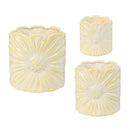 Hillside Pasture Planter, Ceramic Sunflower Embossed Planter, 5.5"Dx5.5"H, Set of 3