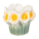 Cottage Garden Planter, Ceramic Flower shaped Planter, 5.5"Dx4.7"H, 2 Asst