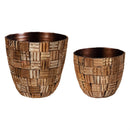 VivaStyle Planter, Wood and Metal, Nested Set of 2