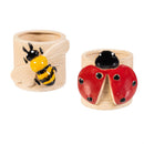 Cottage Garden Planter, Ceramic Bee and Ladybug Planter, 3.1"Dx2.8"H, 2 Asst