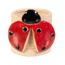 Cottage Garden Planter, Ceramic Bee and Ladybug Planter, 3.1"Dx2.8"H, 2 Asst