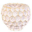 VivaStyle Planter, Ceramic Honeycomb Stone, 4"H, Asst of 2