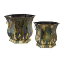 What She Shed Planter, Metal Hexagon Shaped Planter, Set of 2