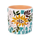 Harvest Blossom, Planter, Sunflower Glass Mosaic, 4.5", Asst of 2