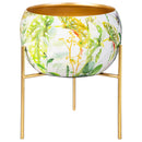 VivaStyle Veranda Garden Planter, Printed Metal Planter with Legs, Nested Set of 2