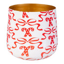 Sugar and Stripes Planter, Metal, Red Bow, Nested Set of 2