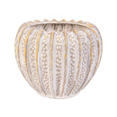 VivaStyle Planter, Ceramic Cream Lace Rib, 6"H