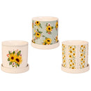 Harvest Blossom Planter, Ceramic Cachepot with Dish, 4.25", Asst of 3, CDU