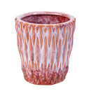 Hillside Pasture Planter, Ceramic zig textured planter, 3.2"Dx3.5"H,3 Asst