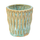 Hillside Pasture Planter, Ceramic zig textured planter, 3.2"Dx3.5"H,3 Asst