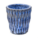 Hillside Pasture Planter, Ceramic zig textured planter, 3.2"Dx3.5"H,3 Asst