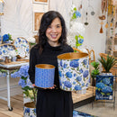 VivaStyle Planter, Metal Printed Planters, Hydrangea, Set of 3