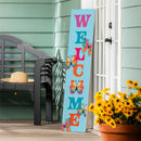 Bunny Blooms Garden Decor, Porch Leaner,"WELCOME", Bows & Butterflies, 10.75" L x 46" H