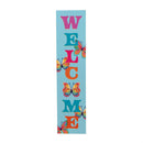 Bunny Blooms Garden Decor, Porch Leaner,"WELCOME", Bows & Butterflies, 10.75" L x 46" H