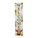Harvest Blossom Highland Cow and Sunflowers Porch Leaner, 46"H