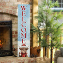 Holly Homestead Highland Cow Porch Leaner, "Welcome", 46" H