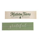 Shades of Emerald Indoor Wall Art Double Sided, "Mistletoe Farms" / "Grateful", 10"H x 46"W
