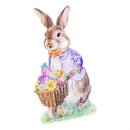 Hop Into Spring Porch Leaner, Metal Garden Bunny, LED