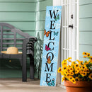 Pollinator Garden Decor, Porch Leaner, "WELCOME", 10.75" L x 46" H