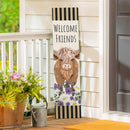 Petal & Plow Garden Decor, Porch Leaner, Highland Cow, 10.75" L x 46" H