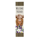 Petal & Plow Garden Decor, Porch Leaner, Highland Cow, 10.75" L x 46" H