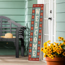 Southwest Pueblo Porch Leaner, Aztec "Welcome", 46"H