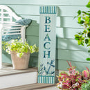 Blue Coastal Garden Decor, Porch Leaner, "BEACH", 10.75" L x 46" H