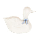 Hop Into Spring Plate Ceramic Goose Shaped Embossed Plate, 7", Asst of 2