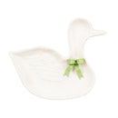 Hop Into Spring Plate Ceramic Goose Shaped Embossed Plate, 7", Asst of 2