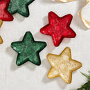 Heartfelt Cheer Plate Glass Star Shape, Green, 8"