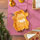 Holly Homestead Plate Ceramic Highland Cow Shaped Embossed Plate, 10.25"