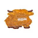Holly Homestead Plate Ceramic Highland Cow Shaped Embossed Plate, 10.25"