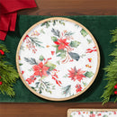 VivaStyle Poinsettia Bliss Platter, Round Wood Platter, 14"L