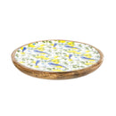 Seaside Retreat Songbird Citrus Round Wood Platter, Set of 2