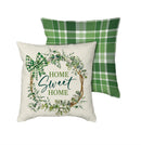 Home Sweet Home Greenery Wreath Pillow Cover