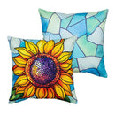 Stained Glass Sunflower Stalk Pillow Cover