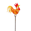 Hillside Pasture Garden Stake Glass Rooster Plant Pick, 15"H, 2 Asst, 24 Pcs with Display Bucket