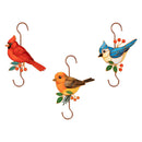 Snowbirds Plant Support & Accessories, Metal Bird Planter Hook, 10", Asst of 3